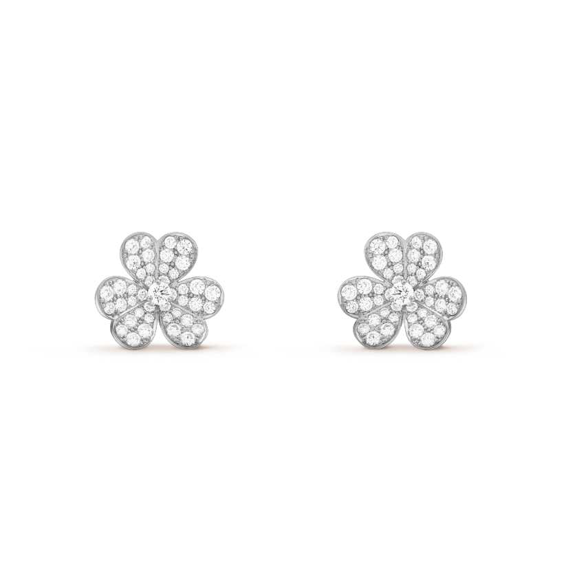 [⭐Clover Jewelry]FRIVOLE SILVER FLOWER DIAMOND EARRINGS