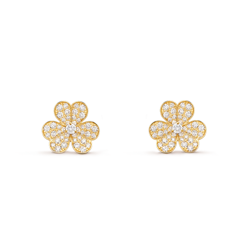[⭐Clover Jewelry]FRIVOLE GOLD FLOWER DIAMOND EARRINGS