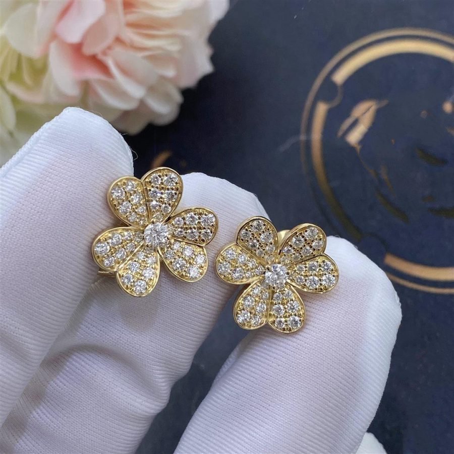 [⭐Clover Jewelry]FRIVOLE GOLD FLOWER DIAMOND EARRINGS