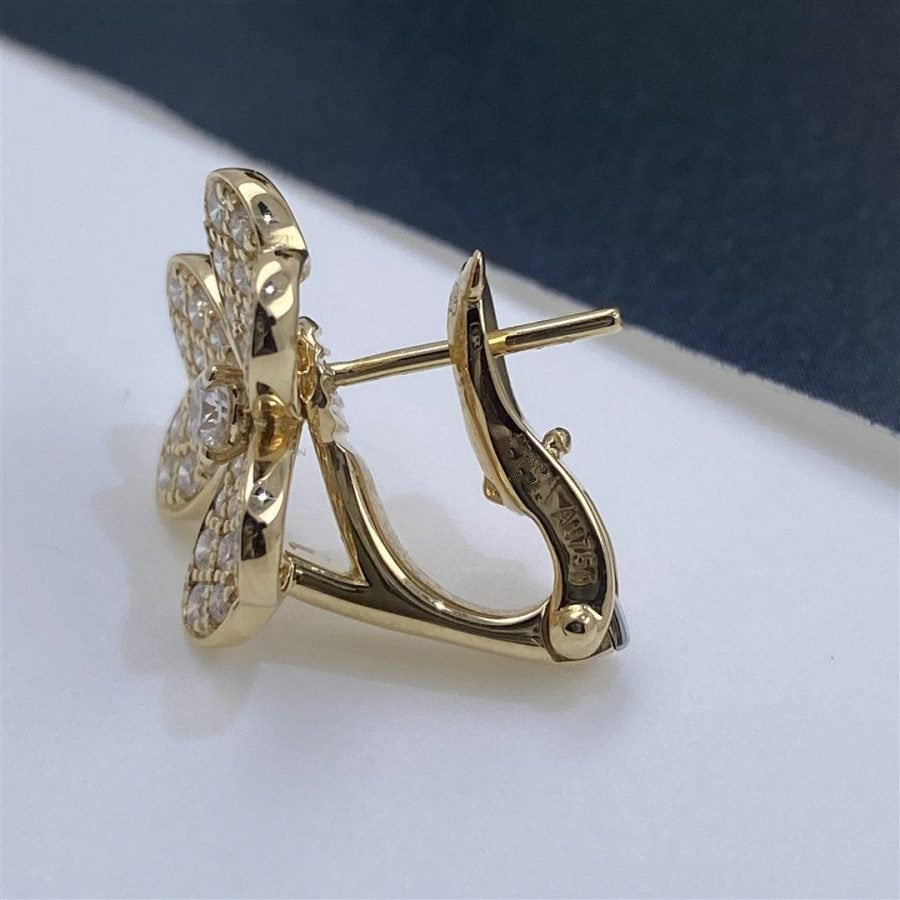 [⭐Clover Jewelry]FRIVOLE GOLD FLOWER DIAMOND EARRINGS