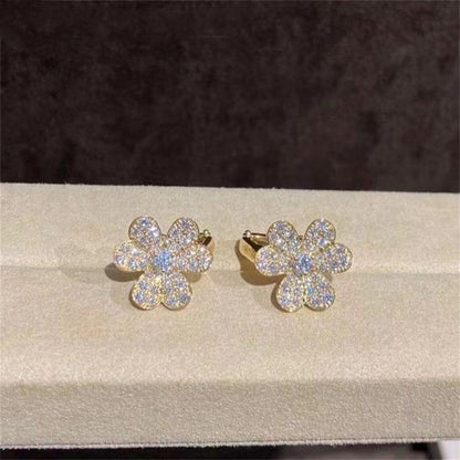 [⭐Clover Jewelry]FRIVOLE GOLD FLOWER DIAMOND EARRINGS