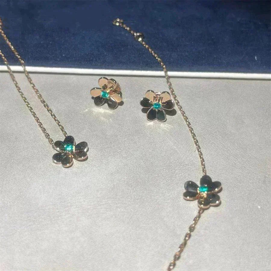 [⭐Clover Jewelry]FRIVOLE  FLOWER MALACHITE EARRINGS