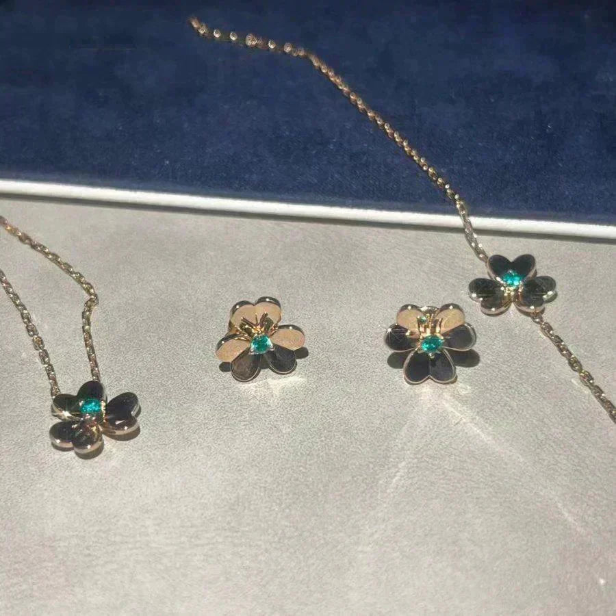 [⭐Clover Jewelry]FRIVOLE  FLOWER MALACHITE EARRINGS