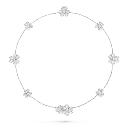 [⭐Clover Jewelry]FRIVOLE SILVER 9 FLOWERS NECKLACE