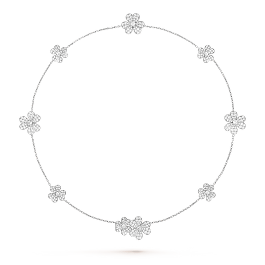 [⭐Clover Jewelry]FRIVOLE SILVER 9 FLOWERS NECKLACE