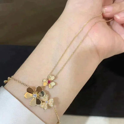 [⭐Clover Jewelry]FRIVOLE GOLD FLOWER NECKLACE
