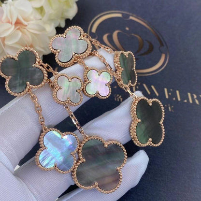 [⭐Clover Jewelry]CLOVER EARRINGS DARK MOP 4 MOTIFS ROSE GOLD