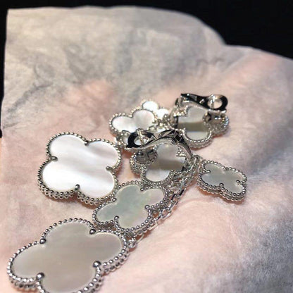 [⭐Clover Jewelry]CLOVER EARRINGS WHITE MOP 4 MOTIFS SILVER