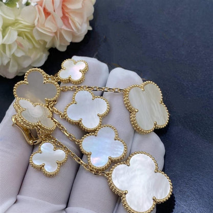 [⭐Clover Jewelry]CLOVER EARRINGS WHITE MOP 4 MOTIFS GOLD