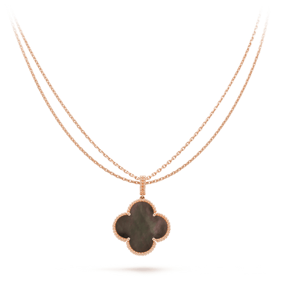 [⭐Clover Jewelry]CLOVER 25MM GOLD DARK MOP BIG CLOVER NECKLACE