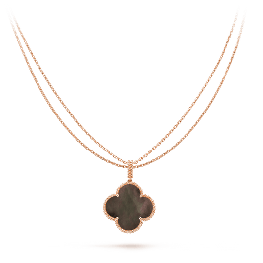 [⭐Clover Jewelry]CLOVER 25MM GOLD DARK MOP BIG CLOVER NECKLACE