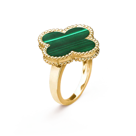 [⭐Clover Jewelry]CLOVER MALACHITE RING