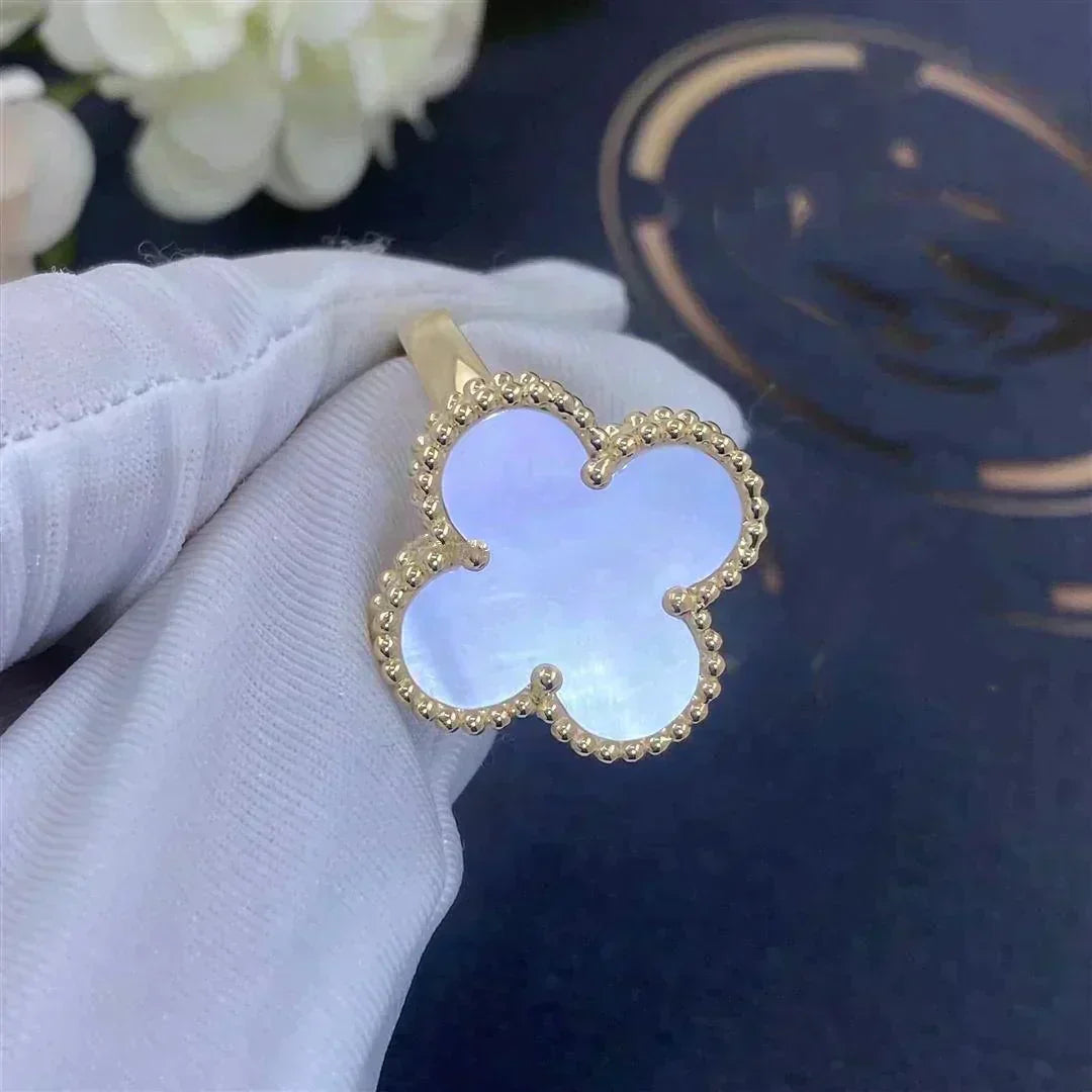 [⭐Clover Jewelry]CLOVER WHITE MOP RING