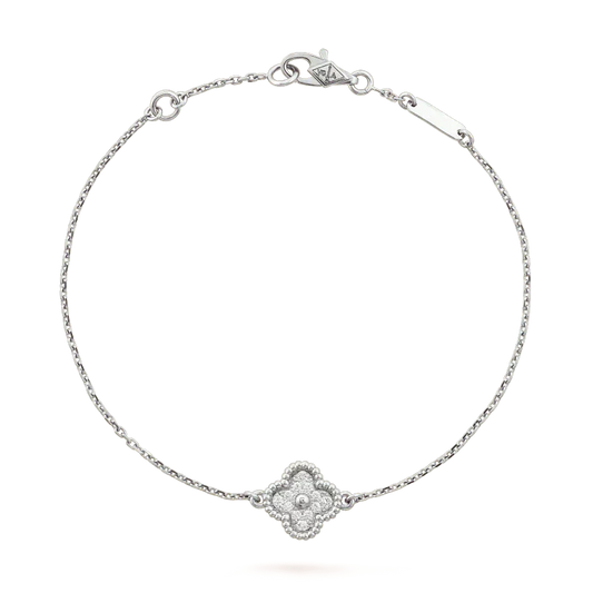 [⭐Clover Jewelry]CLOVER  SINGLE FLOWER BRACELET SILVER