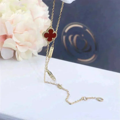 [⭐Clover Jewelry]CLOVER  CARNELIAN SINGLE FLOWER BRACELET