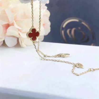 [⭐Clover Jewelry]CLOVER  CARNELIAN SINGLE FLOWER BRACELET