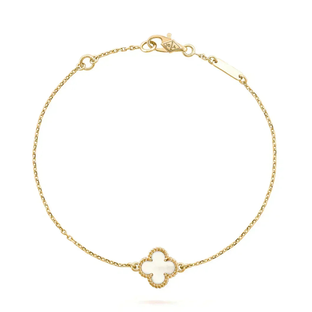 [⭐Clover Jewelry]CLOVER WHITE MOP SINGLE FLOWER BRACELET