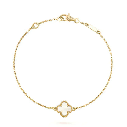 [⭐Clover Jewelry]CLOVER WHITE MOP SINGLE FLOWER BRACELET