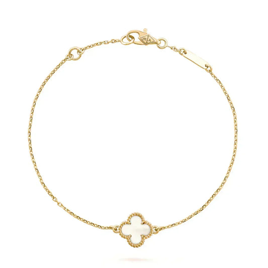 [⭐Clover Jewelry]CLOVER WHITE MOP SINGLE FLOWER BRACELET