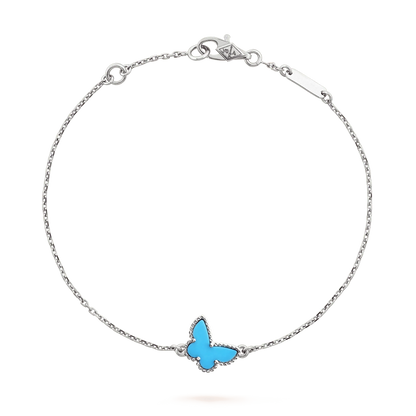 [⭐Clover Jewelry]BUTTERFLY TURQUOISE BUTTERFLY BRACELET SILVER