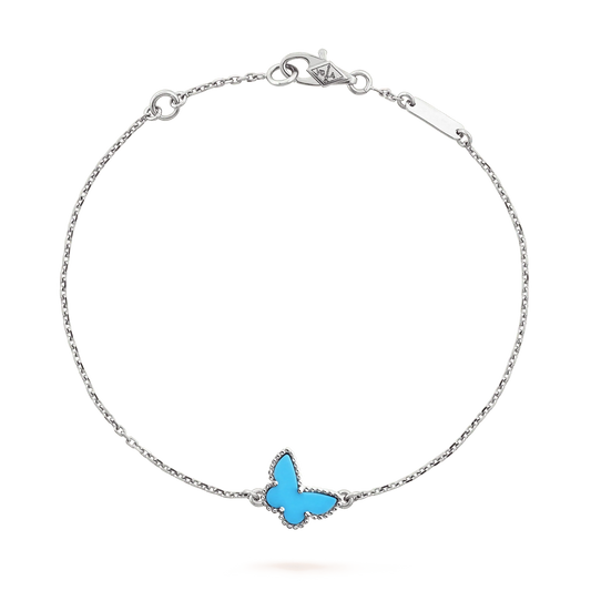 [⭐Clover Jewelry]BUTTERFLY TURQUOISE BUTTERFLY BRACELET SILVER