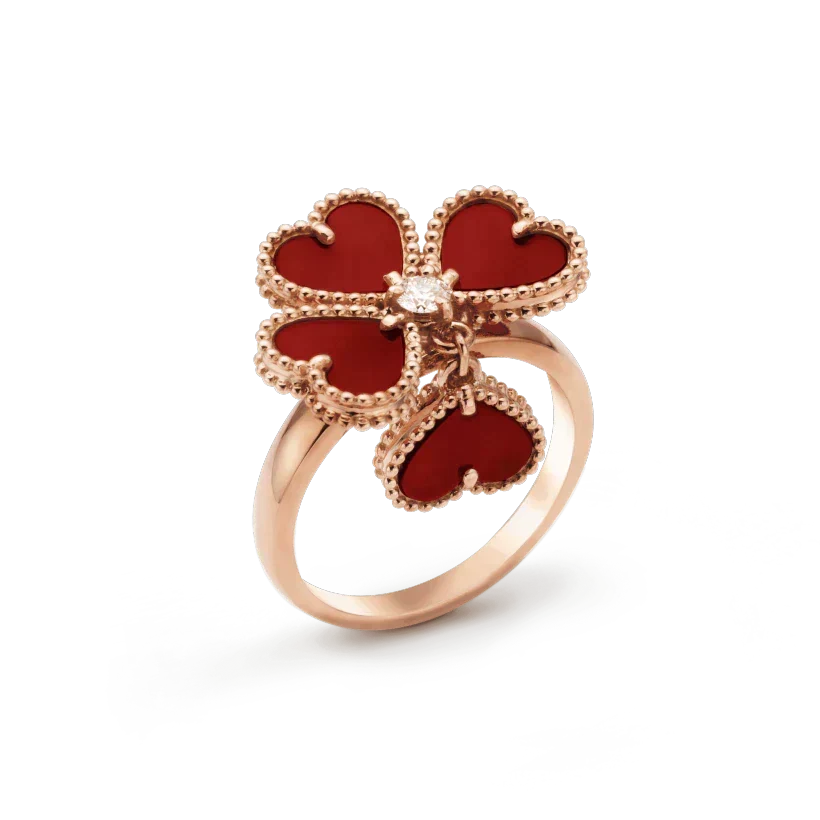[⭐Clover Jewelry]SWEET CLOVER CARNELIAN RING