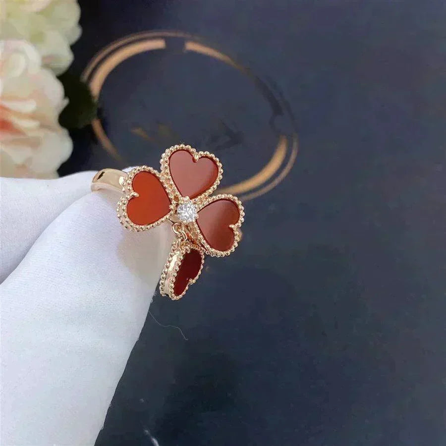 [⭐Clover Jewelry]SWEET CLOVER CARNELIAN RING