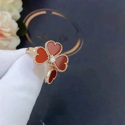 [⭐Clover Jewelry]SWEET CLOVER CARNELIAN RING