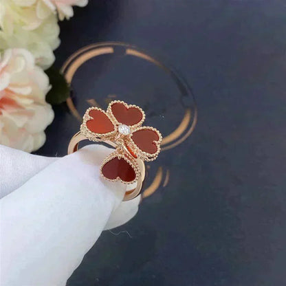 [⭐Clover Jewelry]SWEET CLOVER CARNELIAN RING