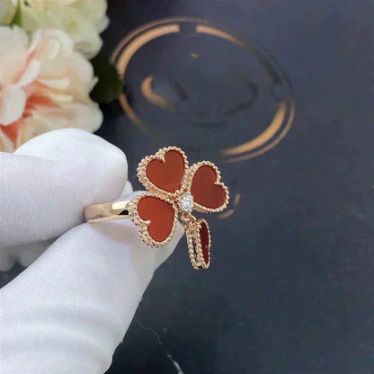 [⭐Clover Jewelry]SWEET CLOVER CARNELIAN RING