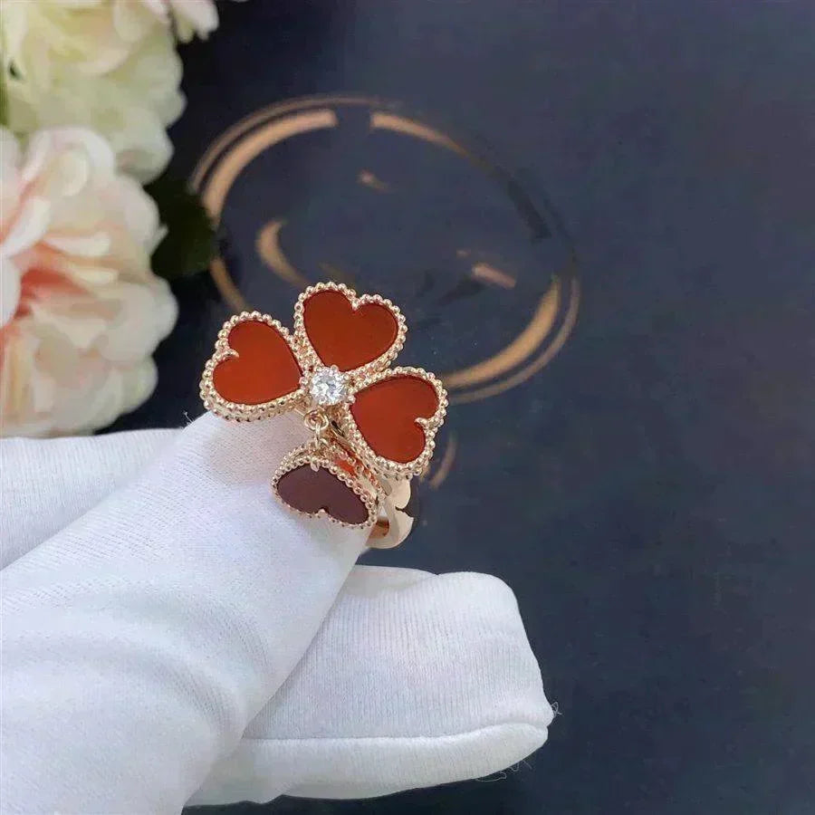 [⭐Clover Jewelry]SWEET CLOVER CARNELIAN RING