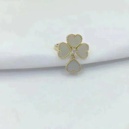 [⭐Clover Jewelry]SWEET CLOVER WHITE MOP RING