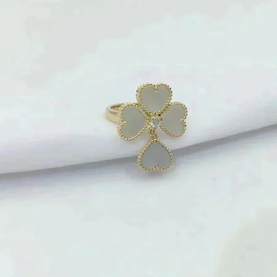 [⭐Clover Jewelry]SWEET CLOVER WHITE MOP RING