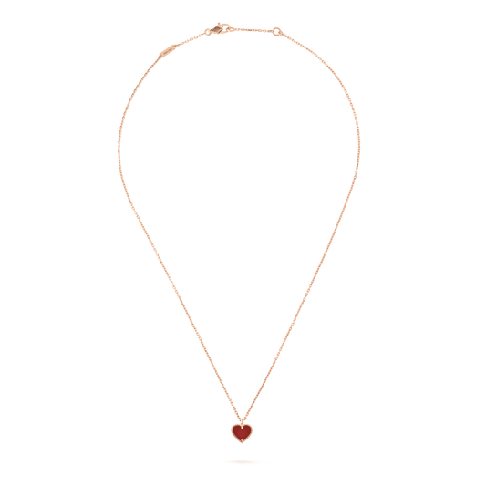 [⭐Clover Jewelry]SWEET CLOVER CARNELIAN HEART NECKLACE