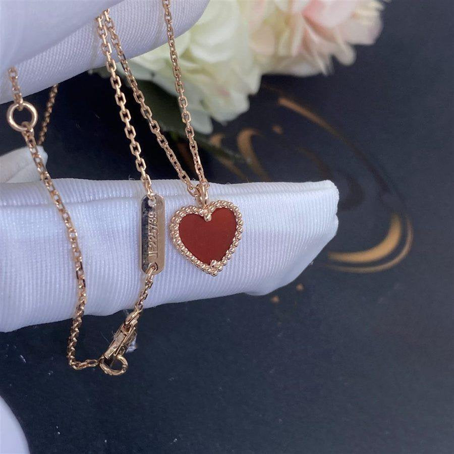 [⭐Clover Jewelry]SWEET CLOVER CARNELIAN HEART NECKLACE