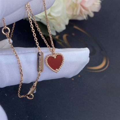 [⭐Clover Jewelry]SWEET CLOVER CARNELIAN HEART NECKLACE