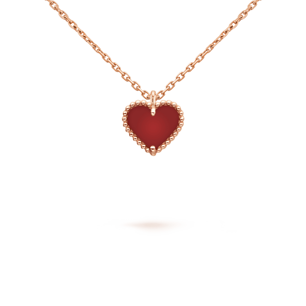 [⭐Clover Jewelry]SWEET CLOVER CARNELIAN HEART NECKLACE