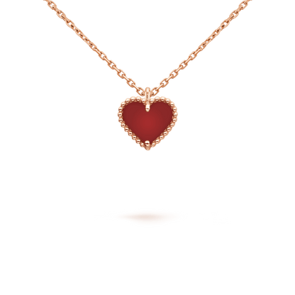 [⭐Clover Jewelry]SWEET CLOVER CARNELIAN HEART NECKLACE