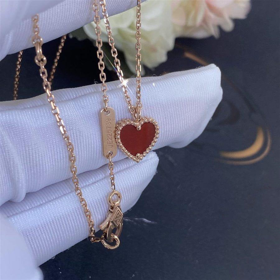 [⭐Clover Jewelry]SWEET CLOVER CARNELIAN HEART NECKLACE