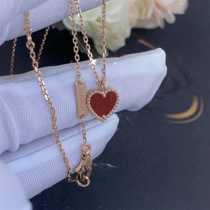 [⭐Clover Jewelry]SWEET CLOVER CARNELIAN HEART NECKLACE