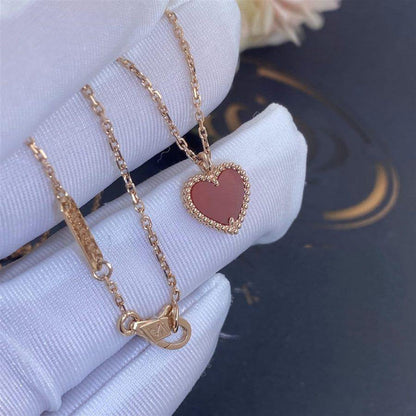 [⭐Clover Jewelry]SWEET CLOVER CARNELIAN HEART NECKLACE