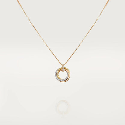 [⭐Clover Jewelry]TRINITY NECKLACE SILVER GOLD PINK GOLD DIAMONDS