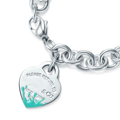 [Clover Jewelry]LOVE HEART RETURN TO TIF SILVER BRACELET
