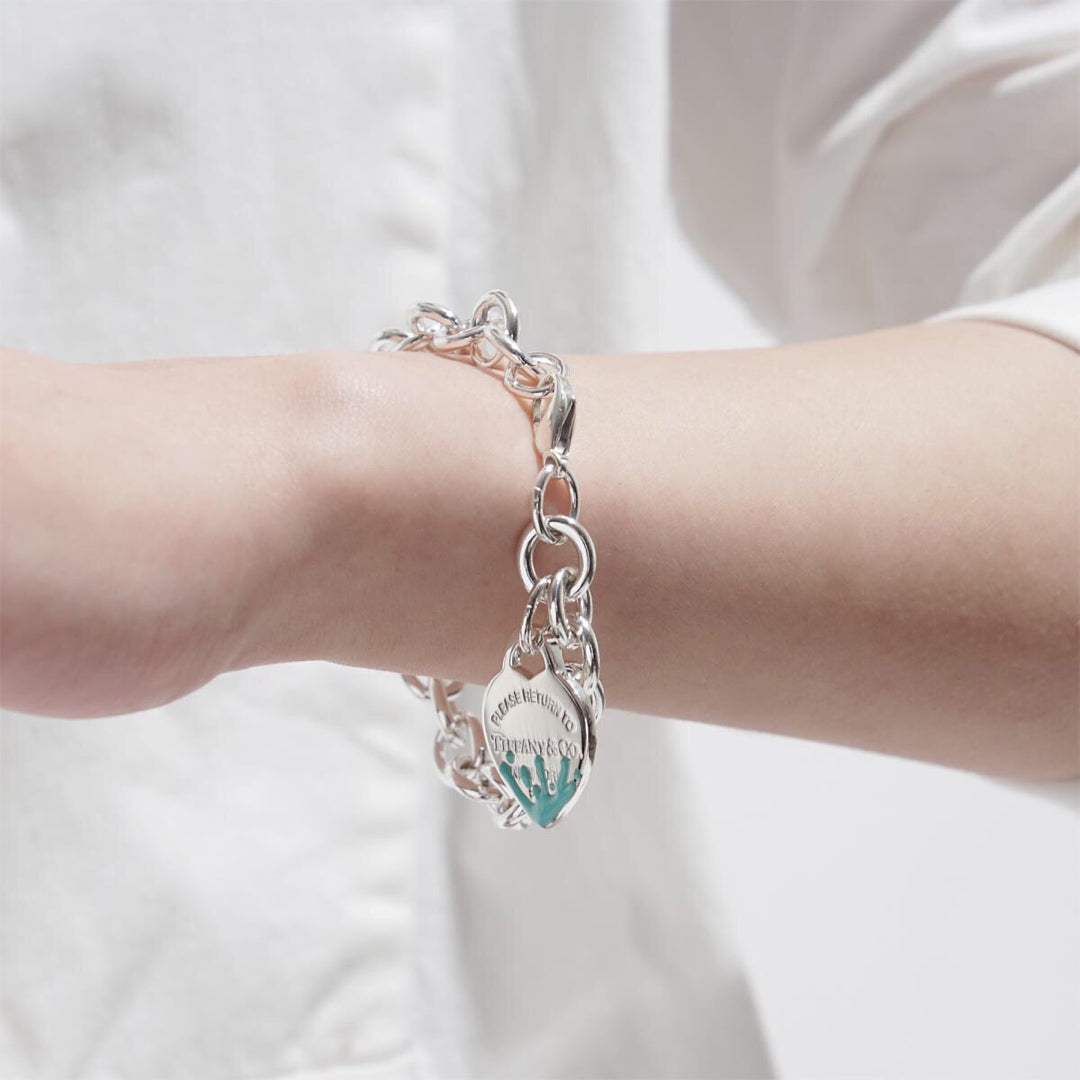 [Clover Jewelry]LOVE HEART RETURN TO TIF SILVER BRACELET
