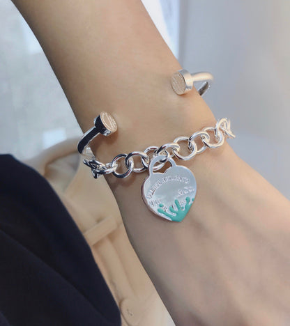 [Clover Jewelry]LOVE HEART RETURN TO TIF SILVER BRACELET