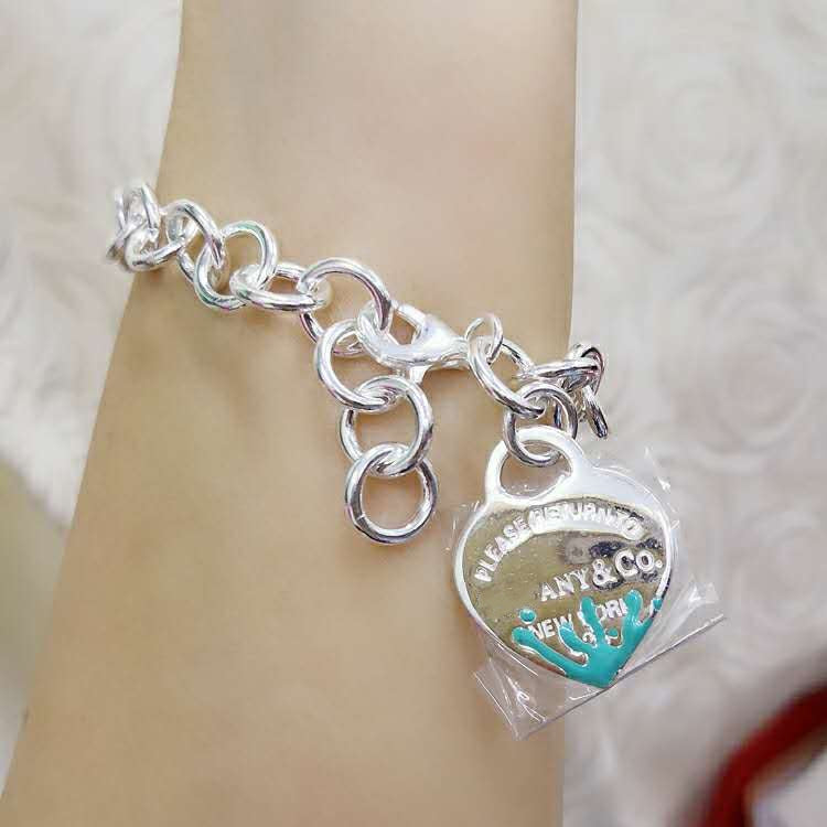 [Clover Jewelry]LOVE HEART RETURN TO TIF SILVER BRACELET