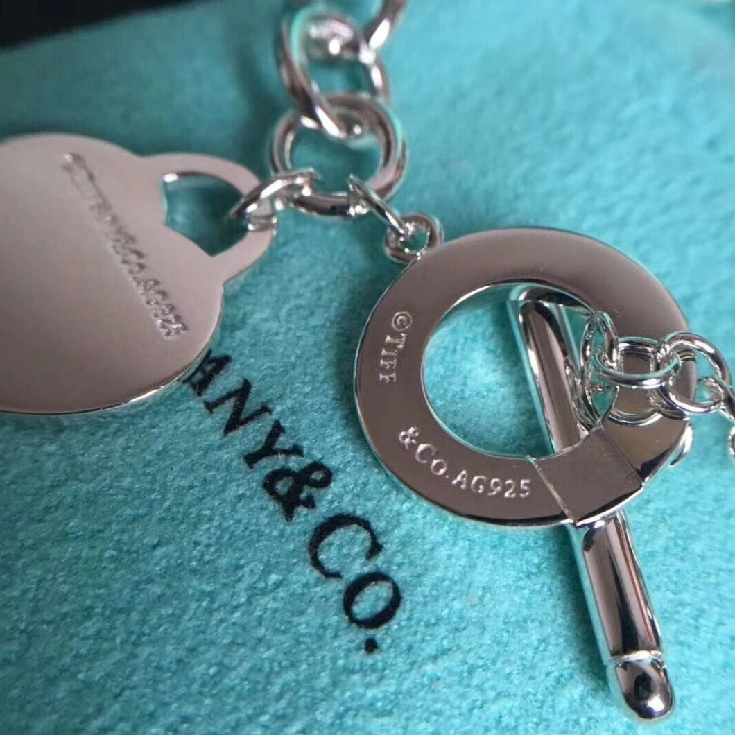 [Clover Jewelry]LOVE HEART PIN BUCKLE RETURN TO TIF SILVER BRACELET