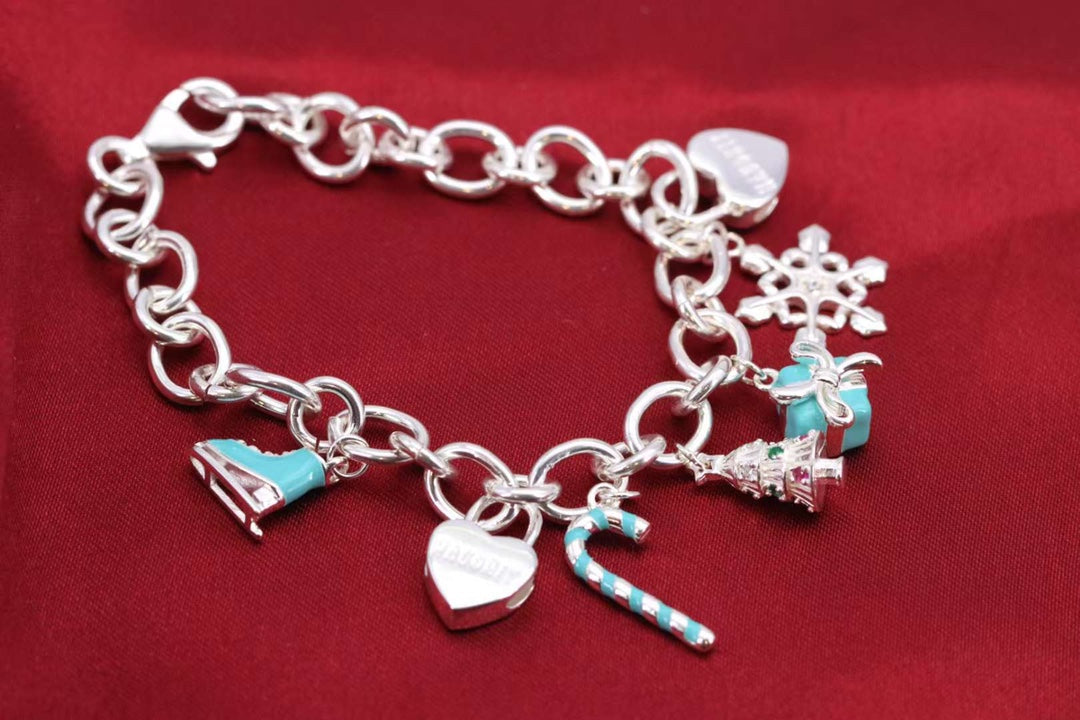 [Clover Jewelry]CHRISTMAS SILVER BRACELET