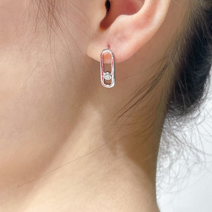 [⭐Clover Jewelry]MOVE UNO SMALL 1 DIAMOND EARRINGS