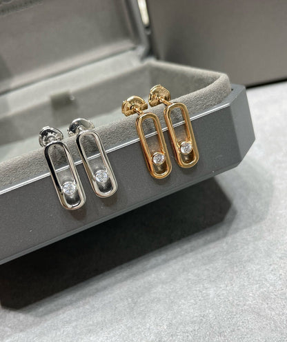 [⭐Clover Jewelry]MOVE UNO SMALL 1 DIAMOND EARRINGS
